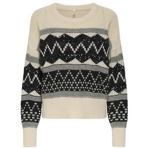 Onlmeline Ls Sequin O-Neck KNT, wit (whitecap gray), M