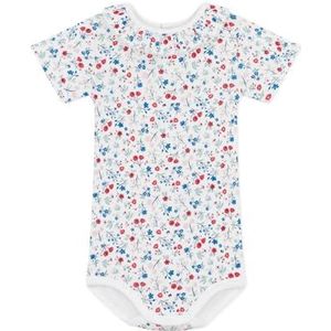 Petit Bateau Bodysuit met korte mouwen voor babymeisjes, wit/multico., 3 Maanden