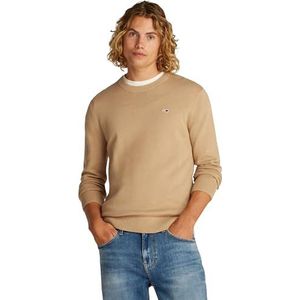 Tommy Jeans Heren TJM SLIM ESSENTIAL LIGHT TRUI Pullover Trui, Beige, XS, Beige (Relic Tan), XS