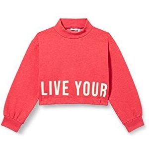 Name It Meisjes NKFNALIVE LS Crop Sweat BRU Sweatshirt, Crimson, 116, karmozijnrood, 116 cm