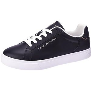 Tommy Hilfiger Dames Essential Court Sneaker Low Top, zwart, 42 UK, Zwart, 41 EU