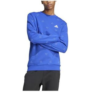 adidas - Seasonal Essentials Monogram Graphic Crew Sweatshirt - Semi Lucid Blue