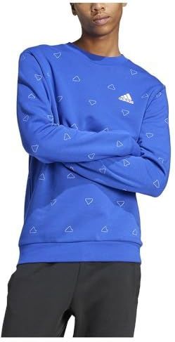 adidas - Seasonal Essentials Monogram Graphic Crew Sweatshirt - Semi Lucid Blue