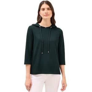 Cecil - Hoodie - Ink green - Met Ribstructuur - 3/4-Mouwen