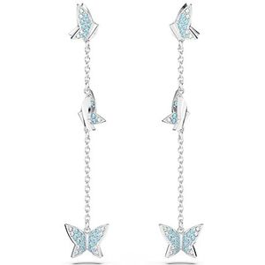 Swarovski Lilia Oorhangers Vlinder Kristallen Rodium plated/Blauw Eén maat