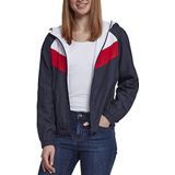 Urban Classics Dames Ladies 3-kleurige windbreaker jas, Navy/White/Fire Red, XL