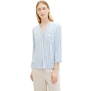 TOM TAILOR Damesblouse, 35221 - Offwhite Blue verticale streep, 36