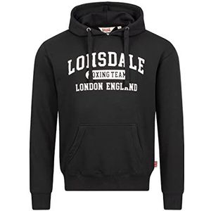 Lonsdale Men's SMERLIE Hooded Sweatshirt, Zwart / Wit, S