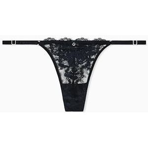 EMPORIO ARMANI Eternal LACE T-string slipje voor dames, zwart, L, Zwart, L