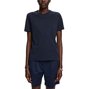 ESPRIT T-shirt met ronde hals, 100% katoen, Donkerblauw, S