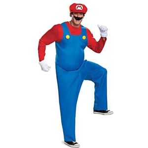DISGUISE DIS10775D Deluxe Mario Volwassenenkostuum, heren, cartoon, XL