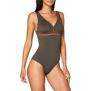 Haute pression A8001, eendelig badpak voor dames, kaki/koraal, 48