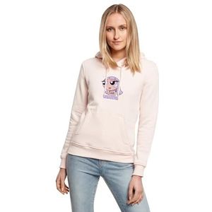 Miss Tee Dames hoodie Forever Whatever Hoody, casual hoodie met print op de voorkant, regular fit, maten XS - 5XL, roze, 3XL