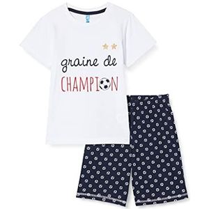 mon P'tit Dodo BG.Champ.PSH Baby-pijamaset voor jongens, Wit/Navy, 5 Jaar