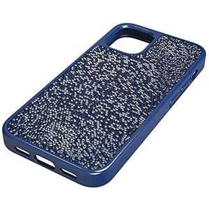 Swarovski Glam Rock smartphone-beschermhoes De iPhone 12 mini, blauwe telefoonhoes met stralende Swarovski-kristallen