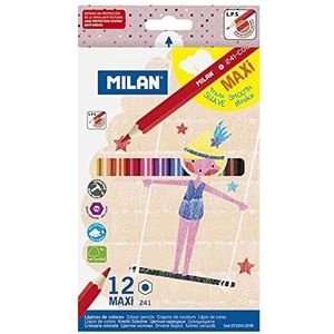 12 stuks MAXI kleurpotloden zeskant + puntenslijper Circus MILAN® serie