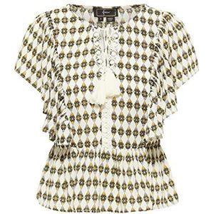 FENIA Dames tuniek korte mouwen 19523442-FE02, wit, XS, wit