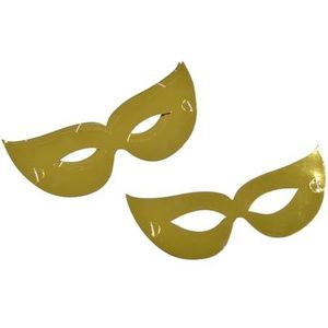 Homéa, Set van 6 metallic wolvenmaskers goud van karton confetti goud