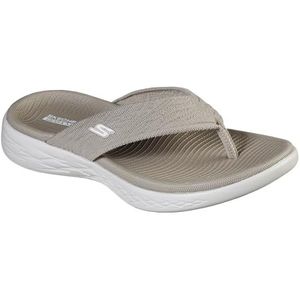 Skechers Women's ON-The-GO 600-SUNNY Flip-Flop, Taupe, 8