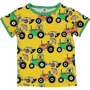 T-shirt met tractors, geel, 9-10 Jaar