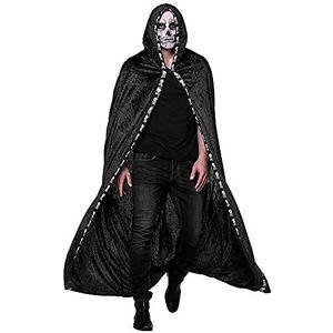 Boland 71011 Skull Shadow cape met doodshoofd, 180 cm, 100% polyester, heren volwassenen, skelet, demon, Halloween, carnaval, themafeest