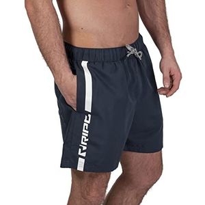 RIPT Performance Heren Essentials Quick Dry UV 50 Zonnebescherming Zwemshort Trunks,Marineblauw/Wit, S