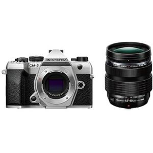 OM SYSTEM OM-5 Mark II MFT-camera met M.Zuiko Digital ED 12-40mm F2.8 PRO II, 20MP Live MOS-sensor, 5-assige IS, IP53 weer-verzegeld, 50MP handheld High-Res shot, Zilver