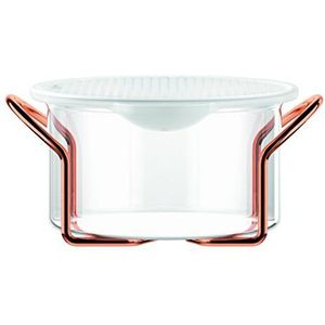 Bodum HOT Pot Set glazen schaal met siliconen deksel, 1,0 l, glas, doorzichtig, 1 l