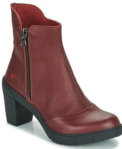 Artvoor vrouwen. 1175911ZZ003_020 Enkellaarsjes van ijswit leer -Hoogte hak: 7,5 cm (36), Beige, Ritssluiting, Casual