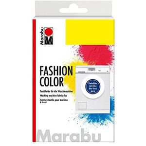 Marabu 17400023053 Fashion Color donkerblauw, textielverf voor het kleuren in de wasmachine, koken, voor katoen, linnen en gemengd weefsel, 30 g kleurstof en 60 g reactiemiddel