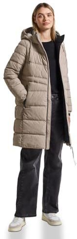 Street One Dames Lang gewatteerd jack in Beige, in size: 42