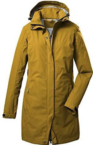 killtec Women's 2 1/2 laags functionele parka/parka met afritsbare capuchon KOS 93 WMN PRK, dark yellow, 38, 39143-000
