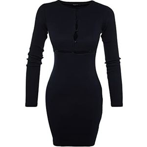 Trendyol Jurk - Zwart - Bodycon, marineblauw, XL