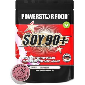 Powerstar SOY 90+ | Vegan Protein Powder 1kg | Gemaakt in Duitsland | Niet-genetisch gemodificeerd | Soy Protein Isolate met 87,6% ProteÃ¯ne | Veganistisch & lactosevrij | Eiwit-Poeder Strawberry