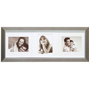 Deknudt Frames S41ND1 fotolijst 10x15 zilver, met draaibare pptt, 3 foto's kunststof fotokader