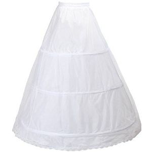 Tuka onderrok 3 cirkels crinolina onderjurk bruidsjurk TKB0005, Wit, XL