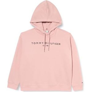 Tommy Hilfiger Dames CRV MDRN REG CORP LOGO HOODIE WW0WW45446 Pullover Hoodie, Roze, 46, Roze (mistig roze), 72