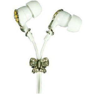 Logic3 Crystal Earphones, hoofdtelefoon met kristallen bloemenvlinder