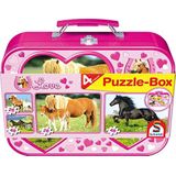 Pferde - Puzzle-Box 2 x 26, 2 x 48 Teile im Metallkoffer