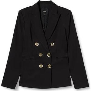 Pinko Alexia gebreide jas van stof met metalen knoop, blazer, Z99_zwart, limousine, maat 38 voor dames, Z99_zwart Limousine, 36 NL