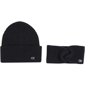 Calvin Klein K60K612622 CK Metal Beanie & Hoofdband voor dames, zwart (Ck Black), ONE Size, Zwart (Ck Zwart), Eén Maat