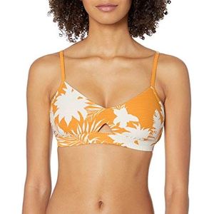 Seafolly Dames Wild Tropics Hybrid Bralette Bikini Top, Goud (saffron saffron)., 34