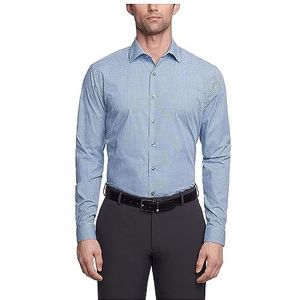 Kenneth Cole Overhemd voor heren, slim fit, geruit en strepen (patroon), Medium Blauw, 17""-17.5"" Neck 36""-37"" Sleeve