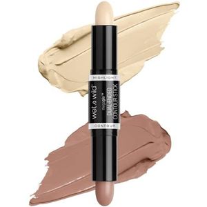 Wet n Wild, MegaGlo Dual-Ended Contour Stick, 2-in-1 Contour Stick met Contourende Schaduw en Highlighter, Makkelijk te Blenden Formule, voor een Gedefinieerde en Gebeitelde Look, Light/Medium