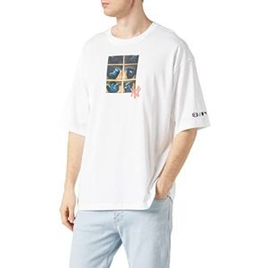 Champion Rochester 1919 MLB Graphic Crewneck S-S T-shirt, wit NY (WW001), XS voor heren, Wit Ny (Ww001), XS