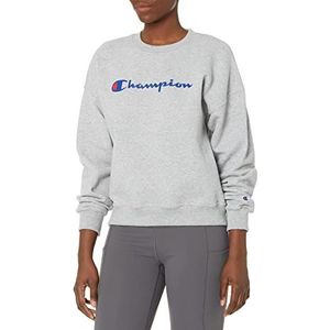 Champion Powerblend Relaxed Crew, damessweatshirt met zeefdruk, Oxford Gray-y08113, medium