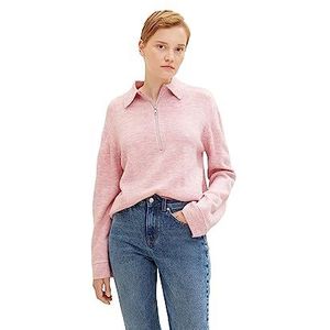 TOM TAILOR Denim Dames Troyer trui 1033060, 30374 - Soft Pink Melange, XL