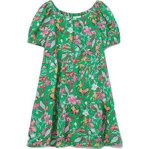 s.Oliver Junior Girl's jurk met allover print, groen, 104, groen, 104 cm