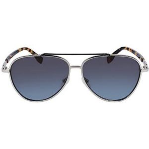 KARL LAGERFELD KL344S zonnebril, Silver Shiny, eenheidsmaat voor heren, zilverkleurig, One size