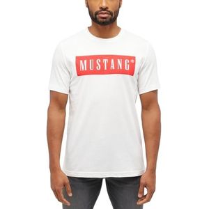 MUSTANG Heren T-shirt Austin - Regular Fit S-3XL Wit Zwart Katoen, cannoli cream 2084, 5XL Grote maten